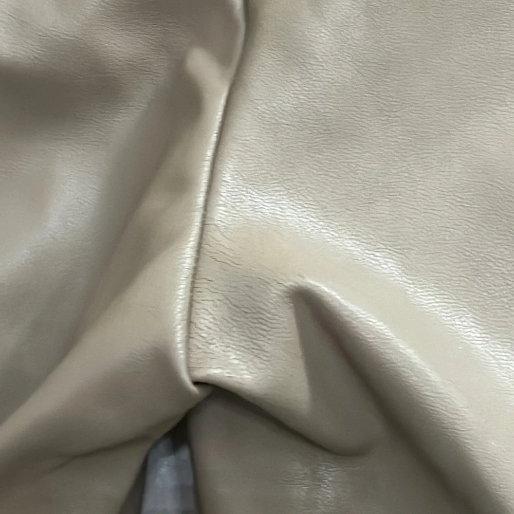 Zara Tan Straight Leg Pants with Structured Fabric
